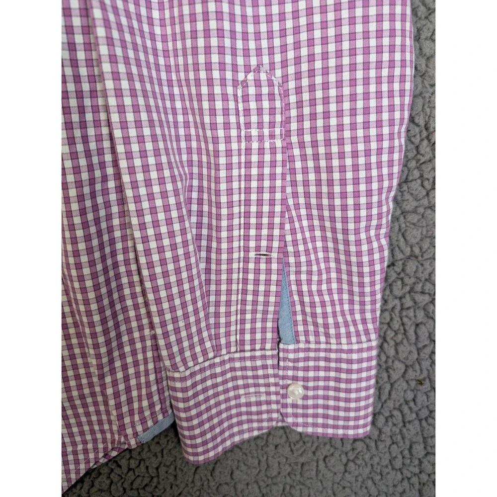 J. Crew Mens Shirt Button Up Purple Plaid 2-Ply 100% Cotton Classic Casual XL